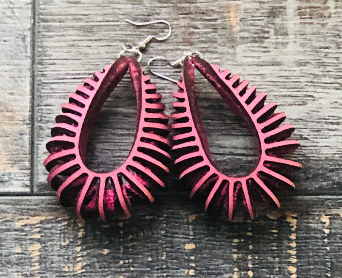 Pink Nautilus Earrings